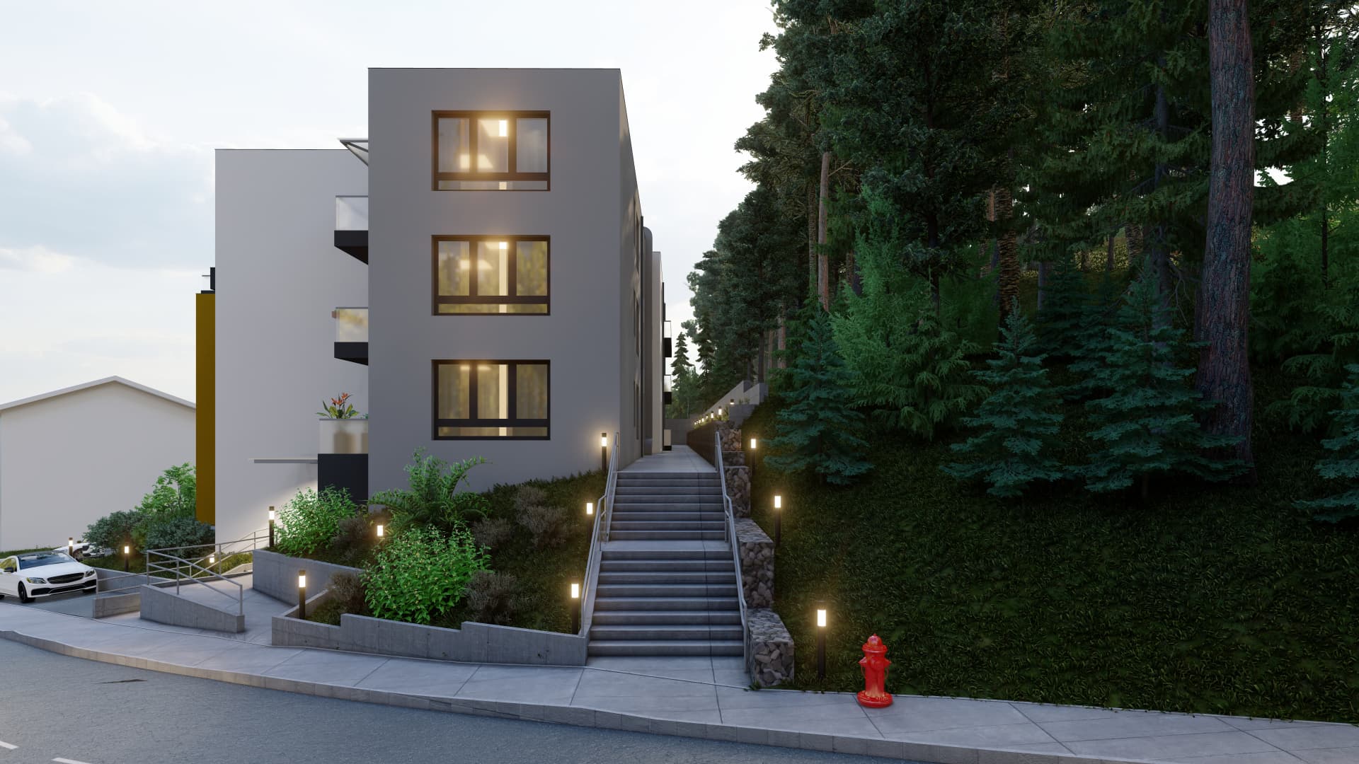 Алея към входа на сградата